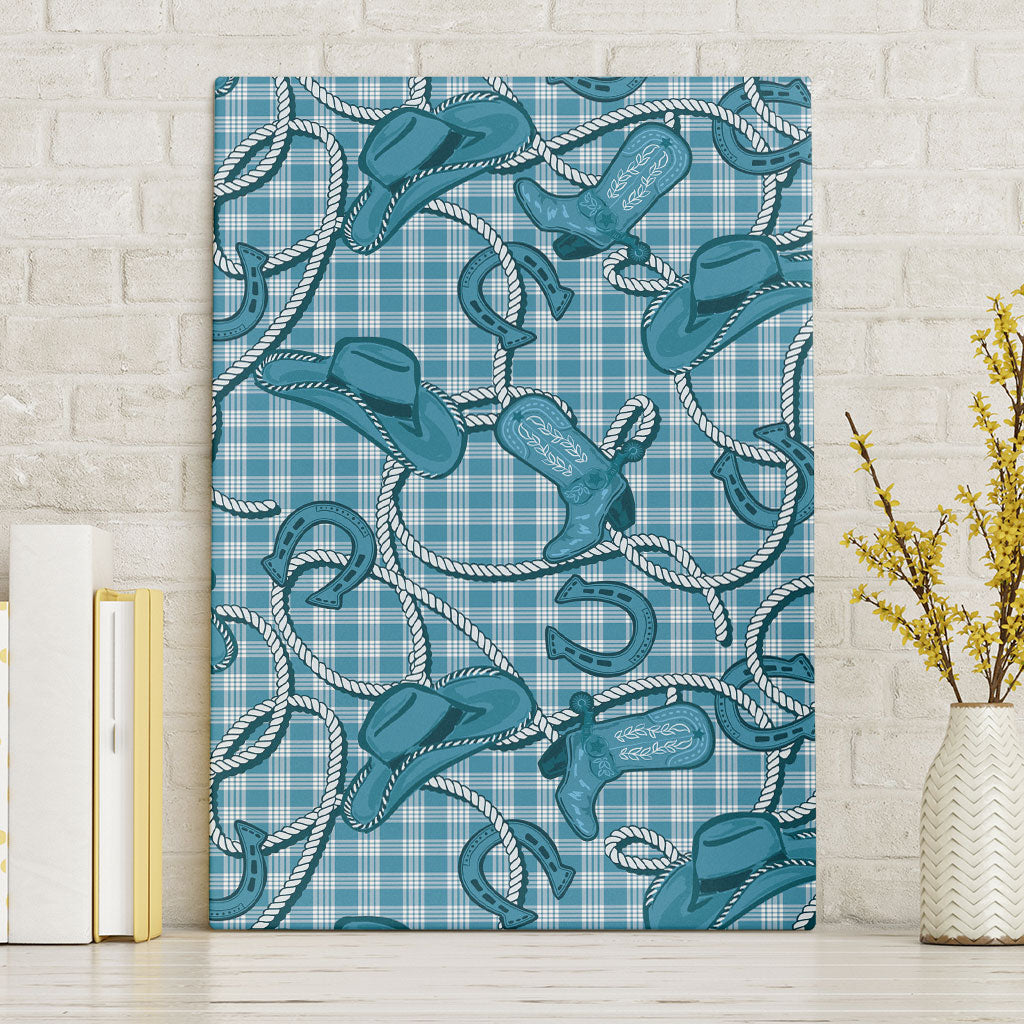 Blue Hawaii Palaka Cowboy Canvas Wall Art Hawaiian Paniolo Festival Spirit