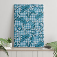 Blue Hawaii Palaka Cowboy Canvas Wall Art Hawaiian Paniolo Festival Spirit