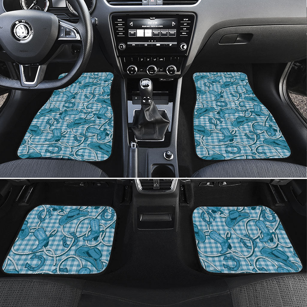 Blue Hawaii Palaka Cowboy Car Mats Hawaiian Paniolo Festival Spirit