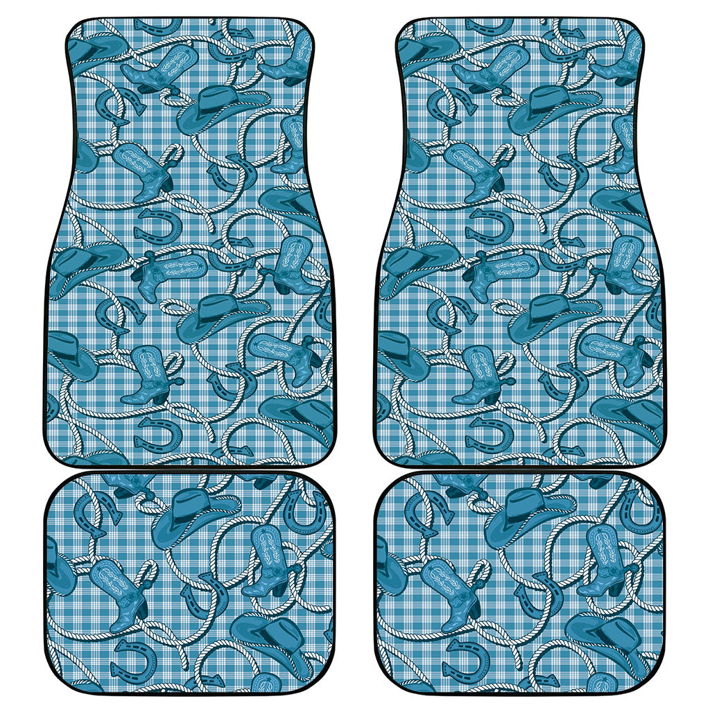 Blue Hawaii Palaka Cowboy Car Mats Hawaiian Paniolo Festival Spirit