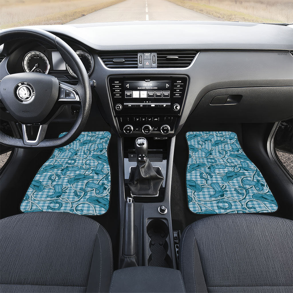 Blue Hawaii Palaka Cowboy Car Mats Hawaiian Paniolo Festival Spirit