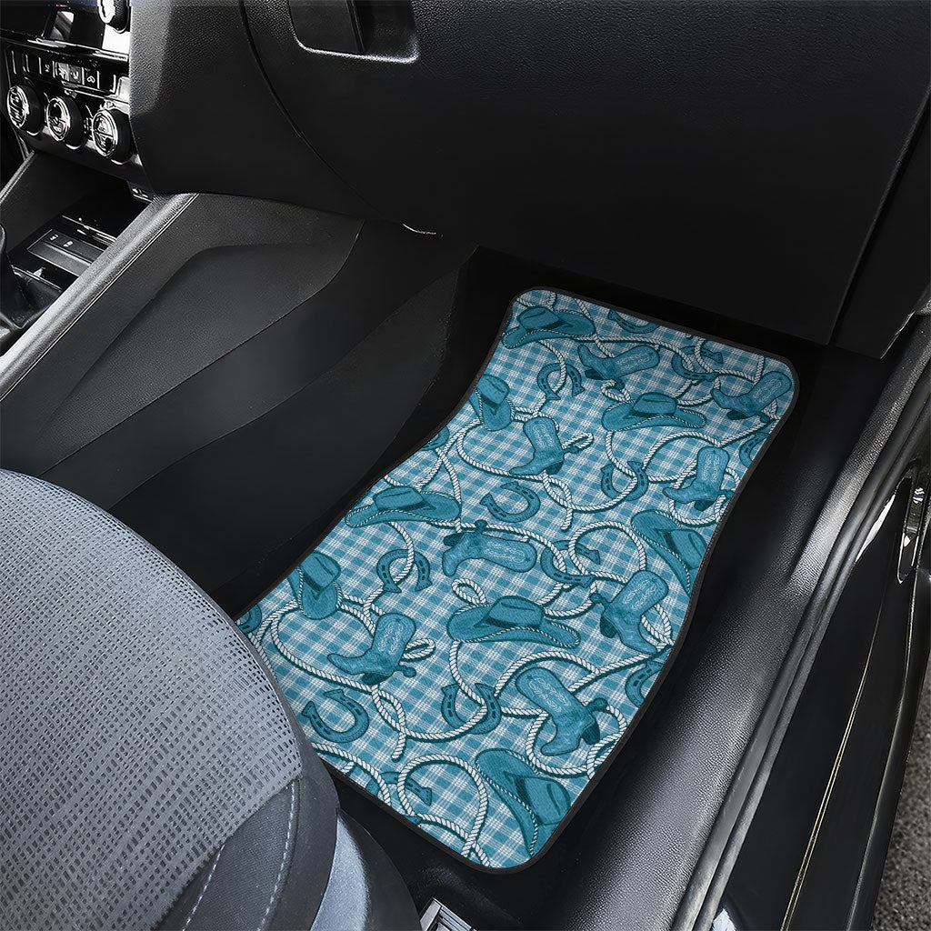 Blue Hawaii Palaka Cowboy Car Mats Hawaiian Paniolo Festival Spirit