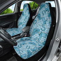 Blue Hawaii Palaka Cowboy Car Seat Cover Hawaiian Paniolo Festival Spirit
