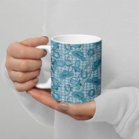 Blue Hawaii Palaka Cowboy Ceramic Mug Hawaiian Paniolo Festival Spirit