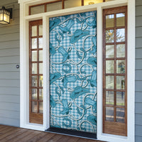 Blue Hawaii Palaka Cowboy Door Cover Hawaiian Paniolo Festival Spirit