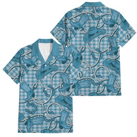 Blue Hawaii Palaka Cowboy Family Matching Mermaid Dress and Hawaiian Shirt Hawaiian Paniolo Festival Spirit