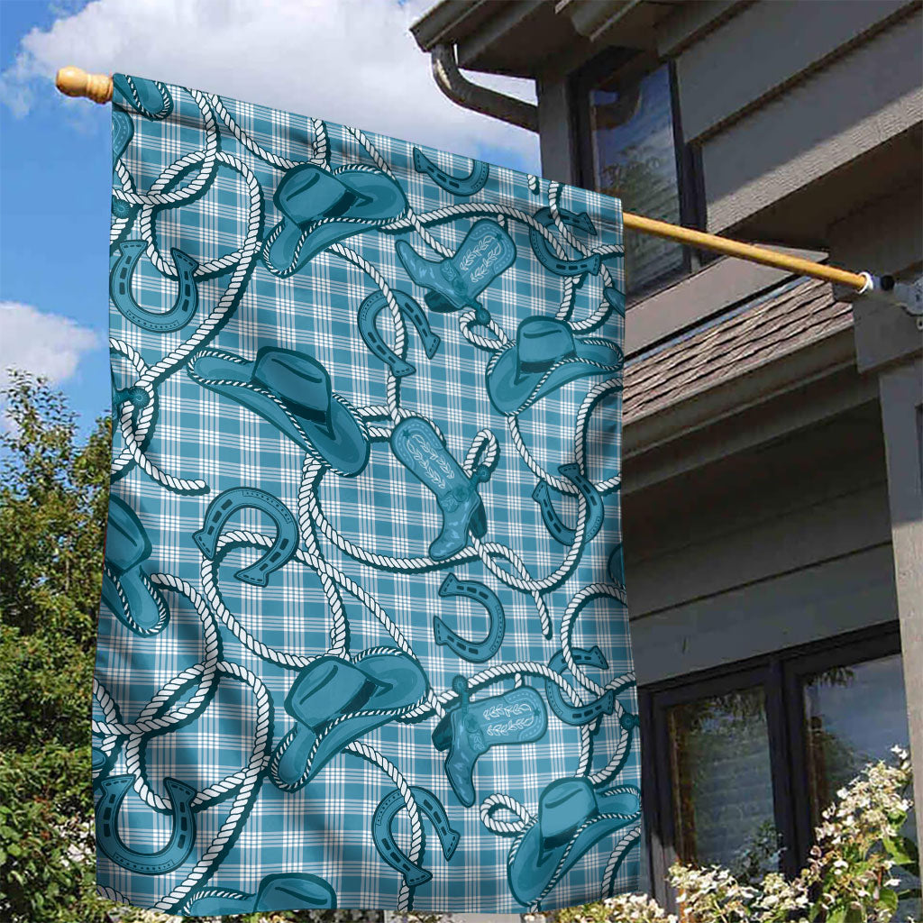 Blue Hawaii Palaka Cowboy Garden Flag Hawaiian Paniolo Festival Spirit