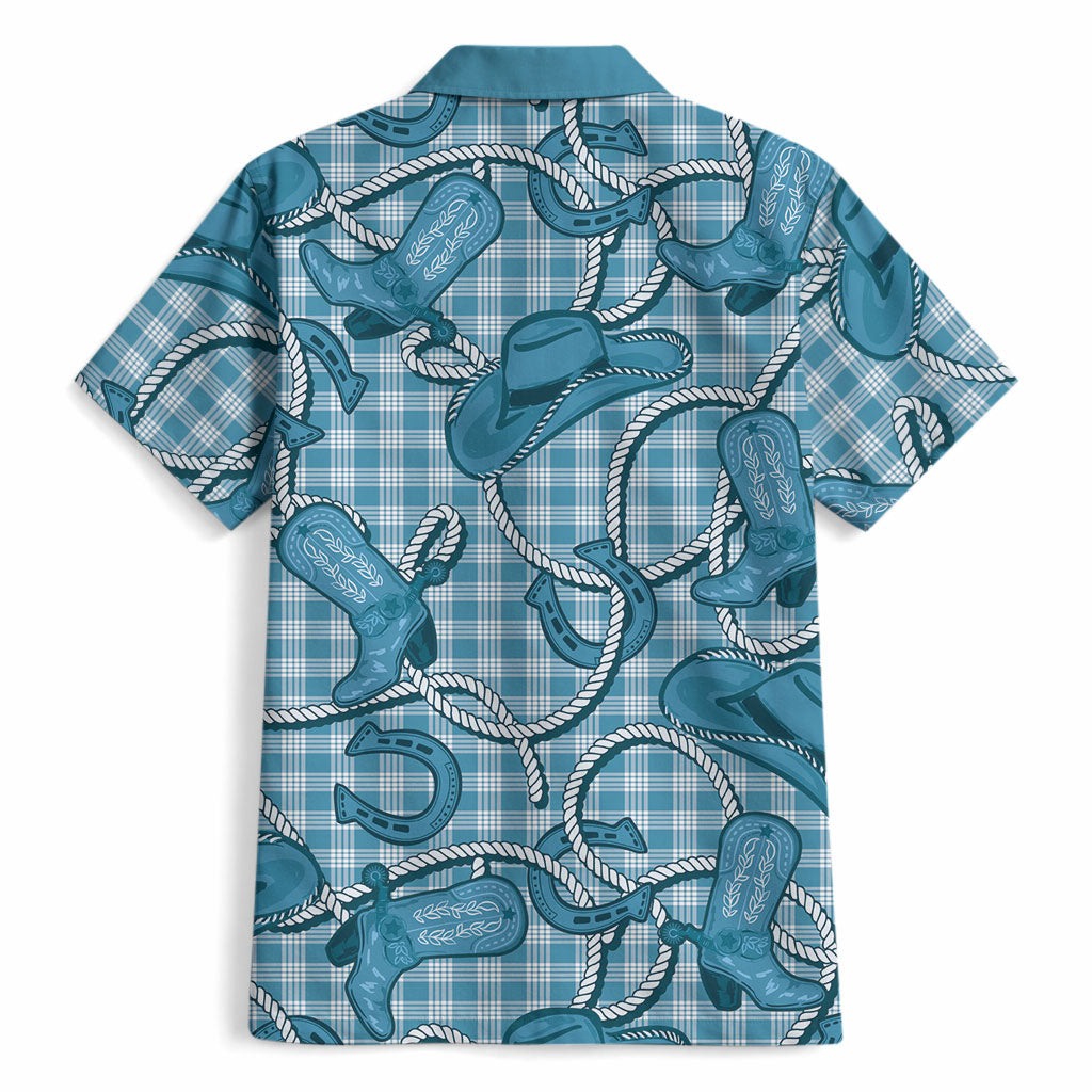 Blue Hawaii Palaka Cowboy Hawaiian Shirt Hawaiian Paniolo Festival Spirit
