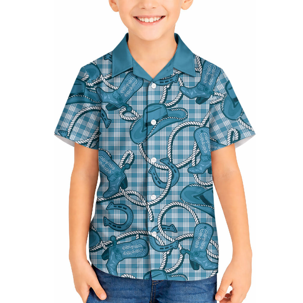 Blue Hawaii Palaka Cowboy Hawaiian Shirt Hawaiian Paniolo Festival Spirit