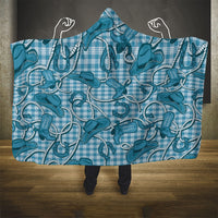 Blue Hawaii Palaka Cowboy Hooded Blanket Hawaiian Paniolo Festival Spirit