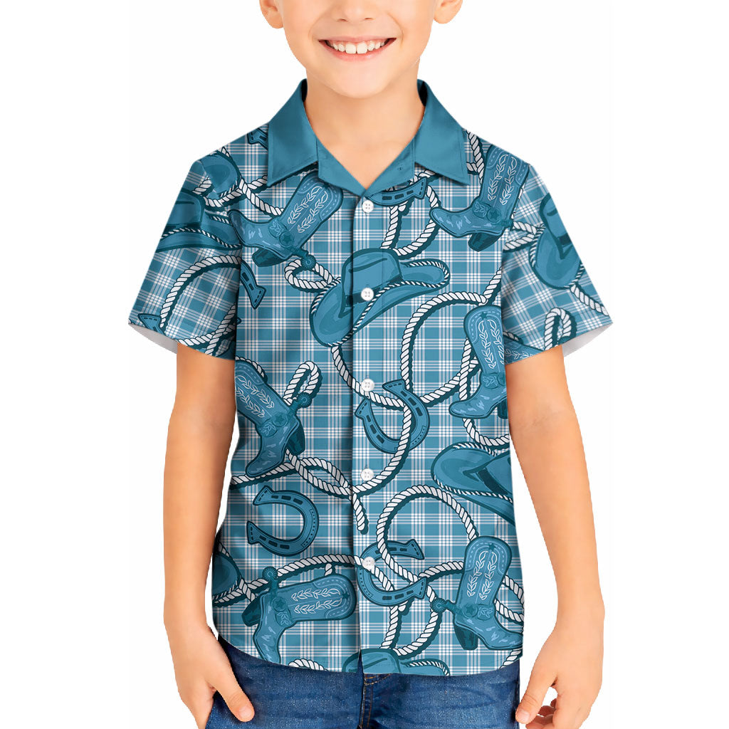 Blue Hawaii Palaka Cowboy Kid Hawaiian Shirt Hawaiian Paniolo Festival Spirit
