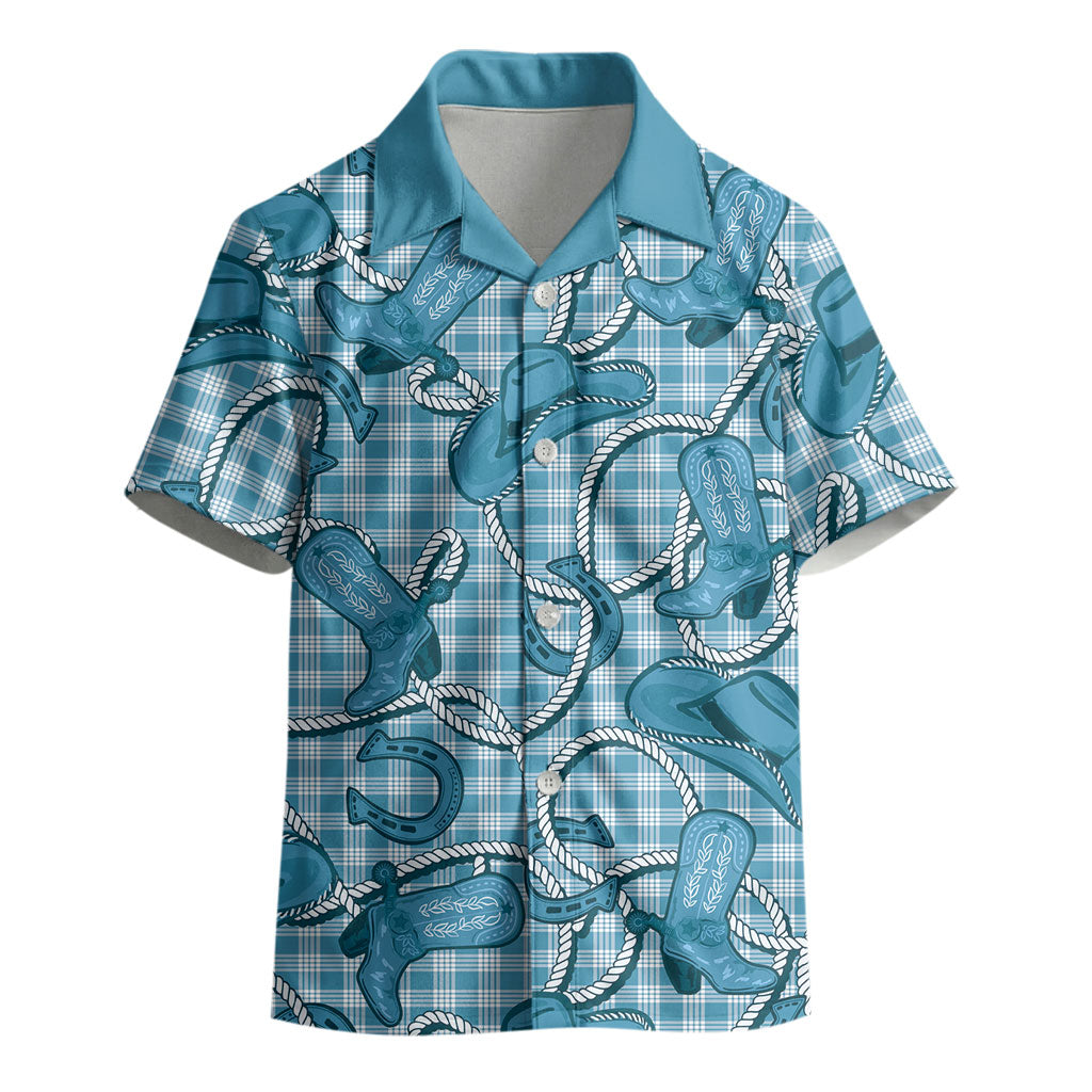 Blue Hawaii Palaka Cowboy Kid Hawaiian Shirt Hawaiian Paniolo Festival Spirit