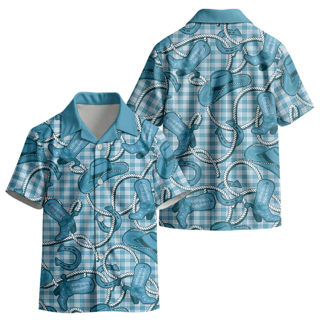 Blue Hawaii Palaka Cowboy Kid Hawaiian Shirt Hawaiian Paniolo Festival Spirit