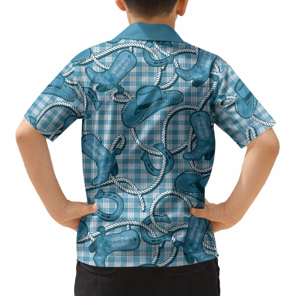 Blue Hawaii Palaka Cowboy Kid Hawaiian Shirt Hawaiian Paniolo Festival Spirit