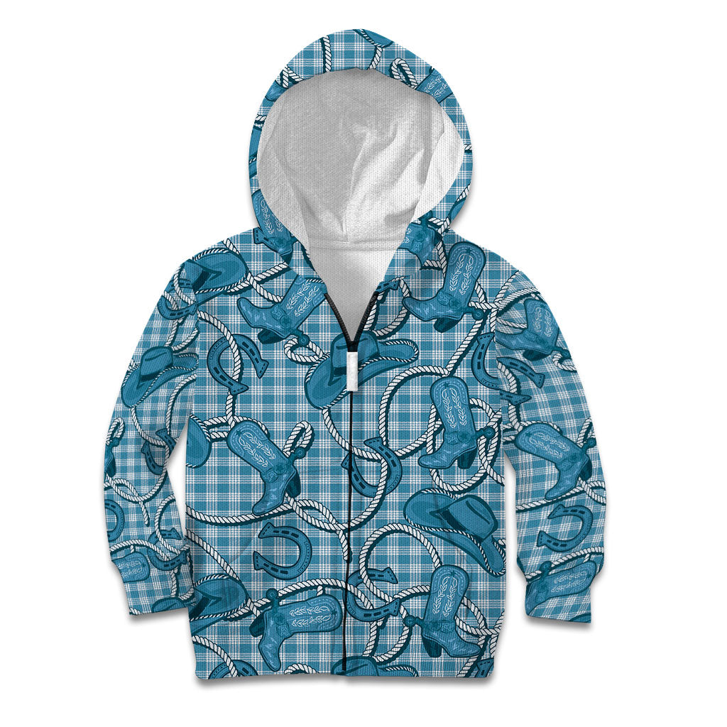 Blue Hawaii Palaka Cowboy Kid Hoodie Hawaiian Paniolo Festival Spirit