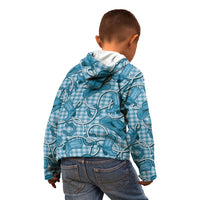 Blue Hawaii Palaka Cowboy Kid Hoodie Hawaiian Paniolo Festival Spirit