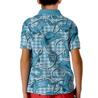 Blue Hawaii Palaka Cowboy Kid Polo Shirt Hawaiian Paniolo Festival Spirit