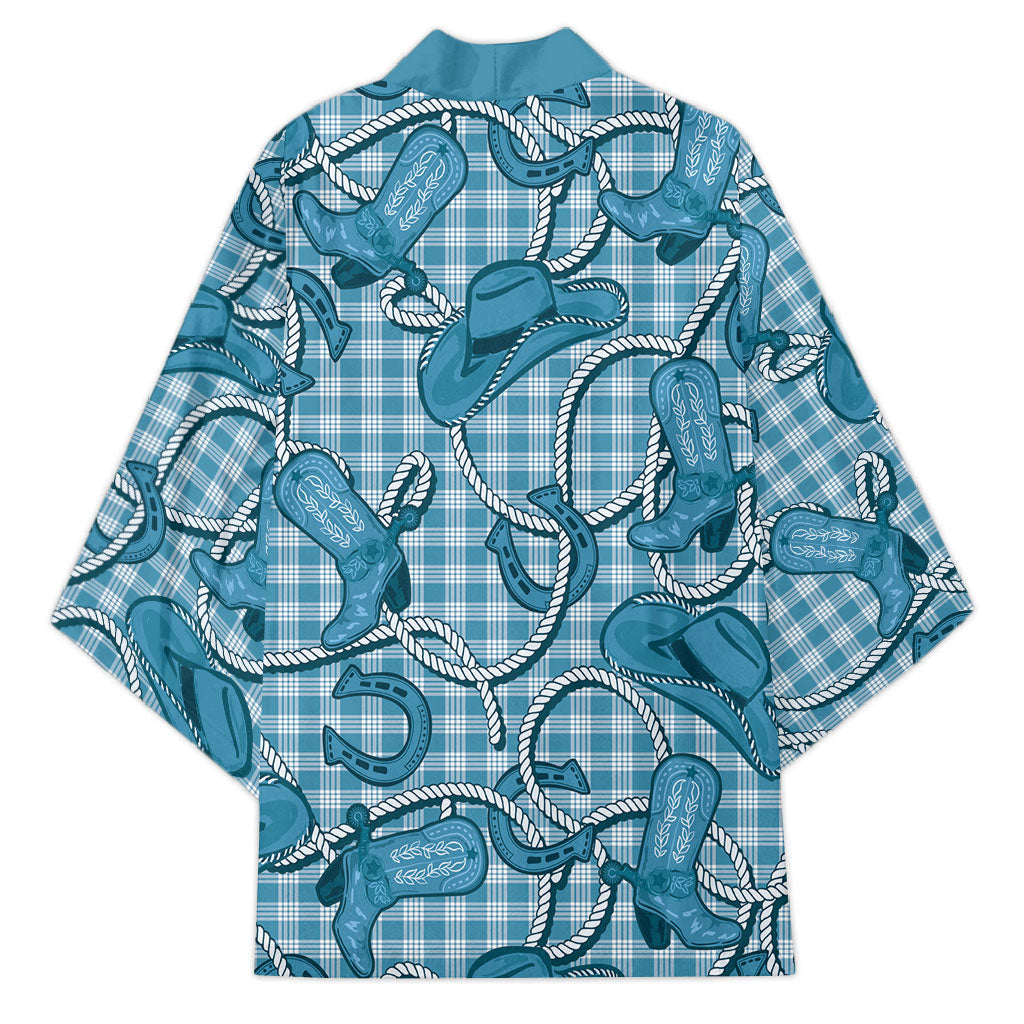 Blue Hawaii Palaka Cowboy Kimono Hawaiian Paniolo Festival Spirit
