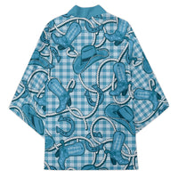 Blue Hawaii Palaka Cowboy Kimono Hawaiian Paniolo Festival Spirit