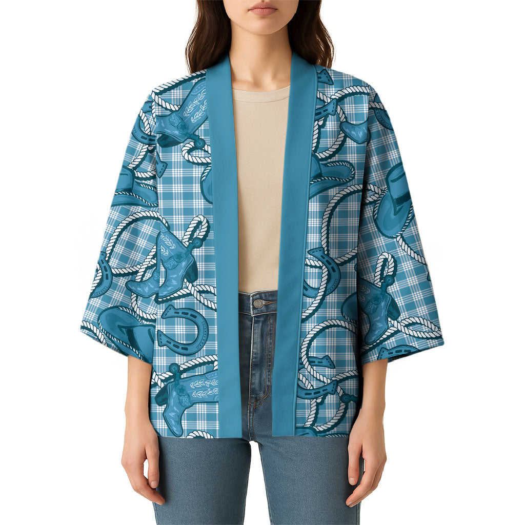 Blue Hawaii Palaka Cowboy Kimono Hawaiian Paniolo Festival Spirit