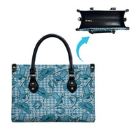 Blue Hawaii Palaka Cowboy Leather Bag Hawaiian Paniolo Festival Spirit