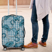 Blue Hawaii Palaka Cowboy Luggage Cover Hawaiian Paniolo Festival Spirit
