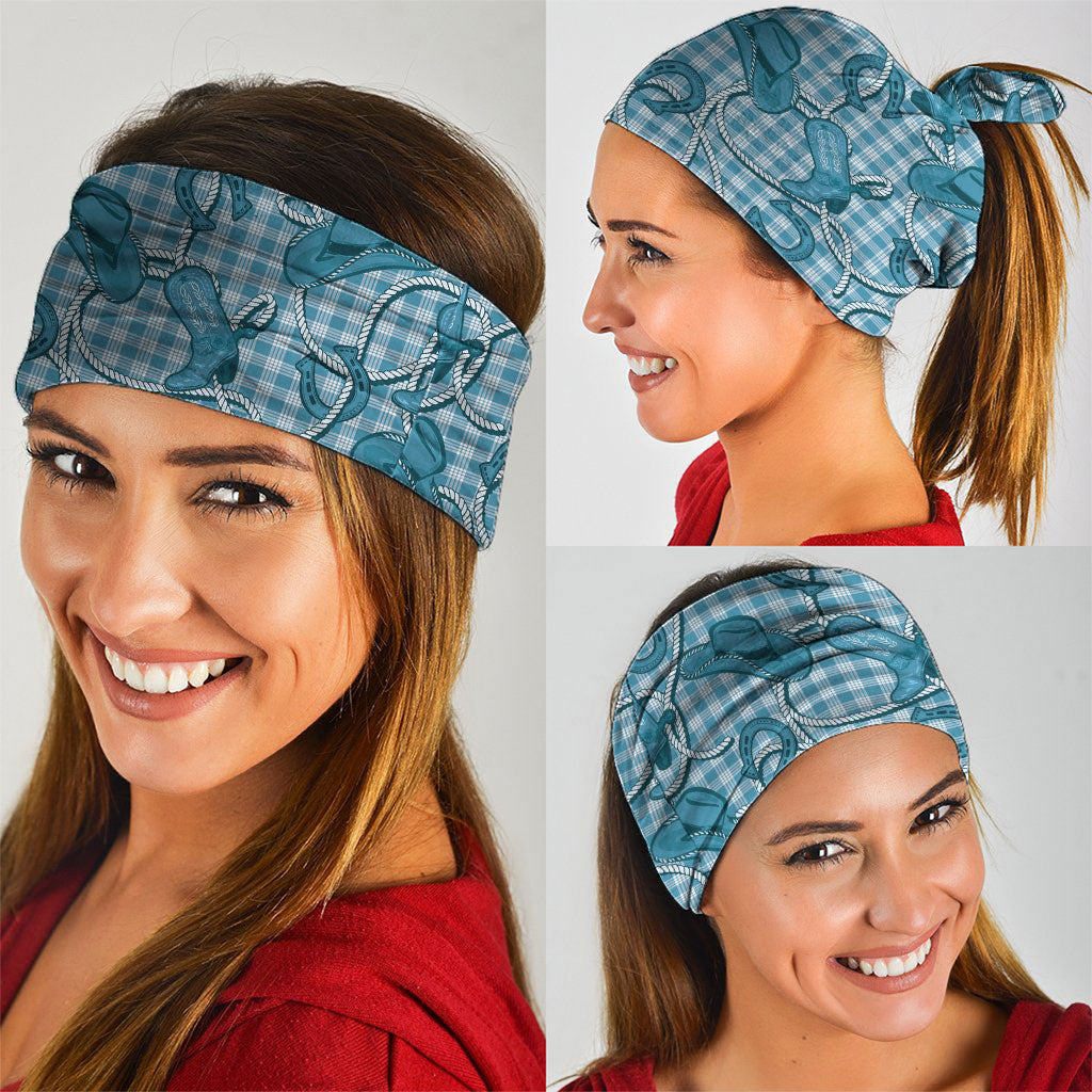 Blue Hawaii Palaka Cowboy Neck Gaiter Hawaiian Paniolo Festival Spirit