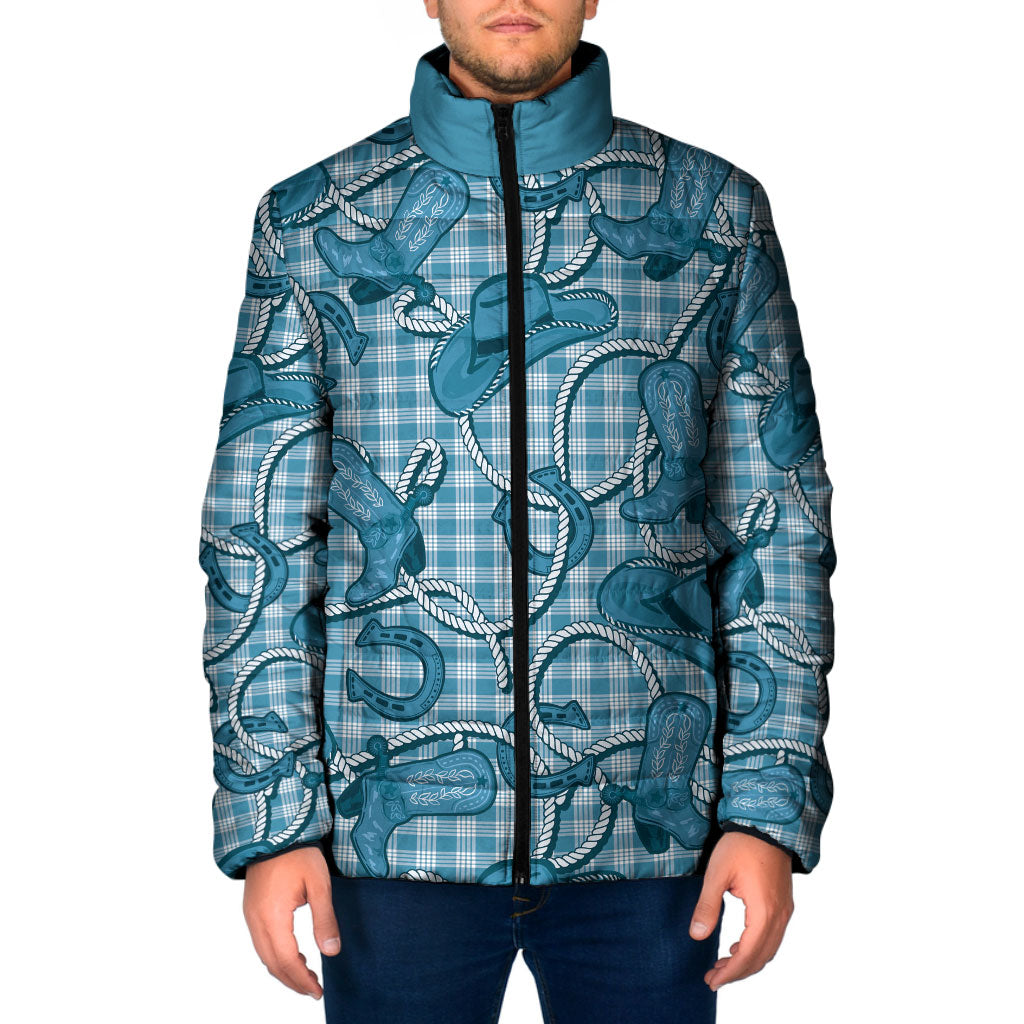 Blue Hawaii Palaka Cowboy Padded Jacket Hawaiian Paniolo Festival Spirit