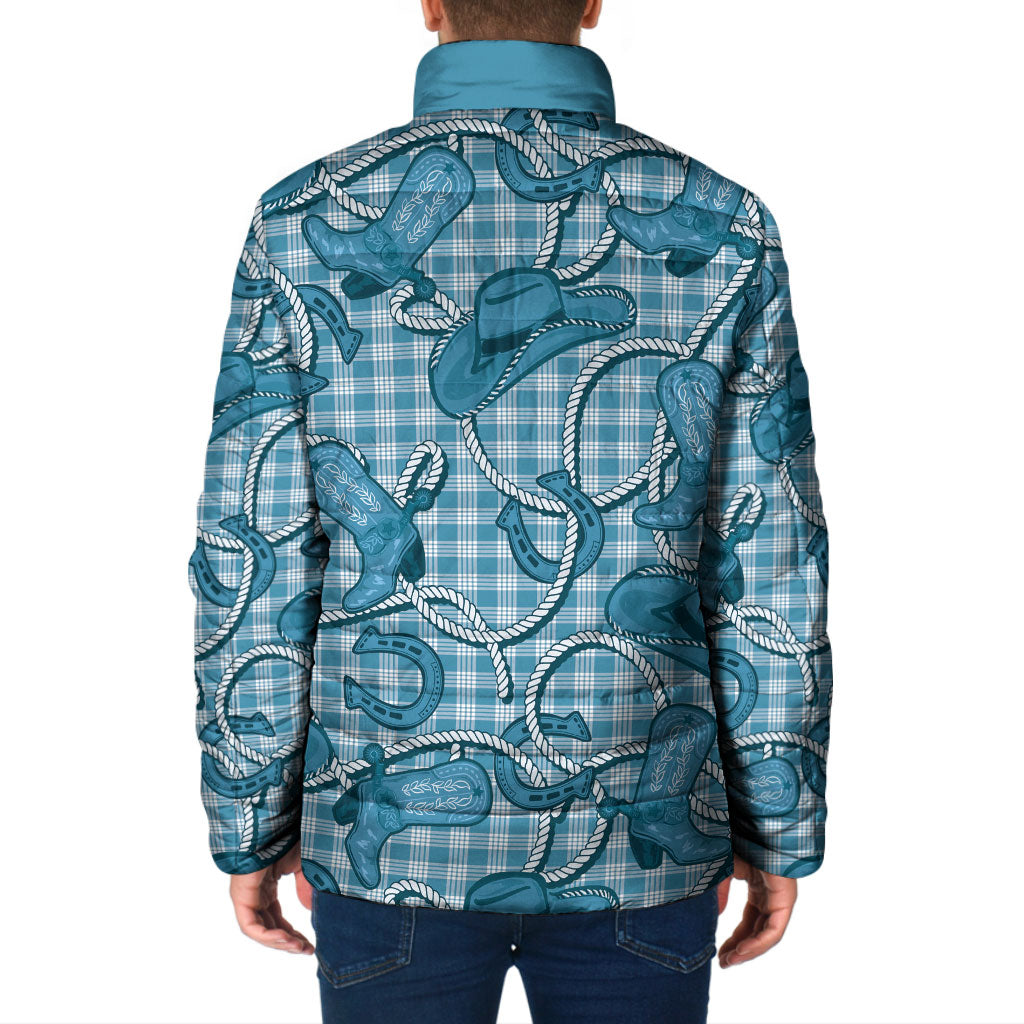 Blue Hawaii Palaka Cowboy Padded Jacket Hawaiian Paniolo Festival Spirit