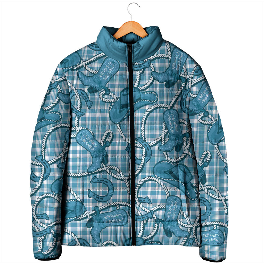 Blue Hawaii Palaka Cowboy Padded Jacket Hawaiian Paniolo Festival Spirit