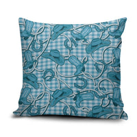 Blue Hawaii Palaka Cowboy Pillow Cover Hawaiian Paniolo Festival Spirit