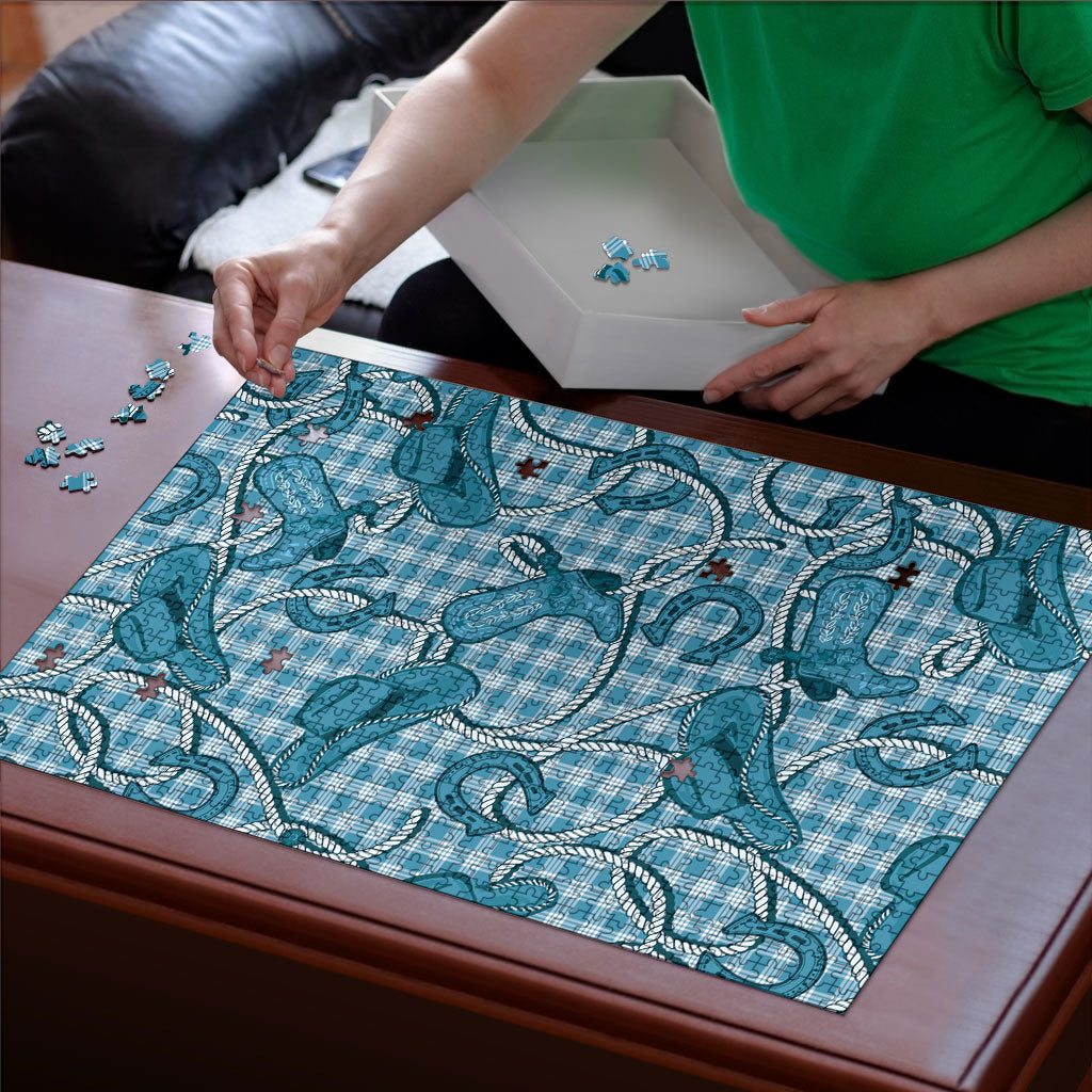 Blue Hawaii Palaka Cowboy Puzzle Hawaiian Paniolo Festival Spirit