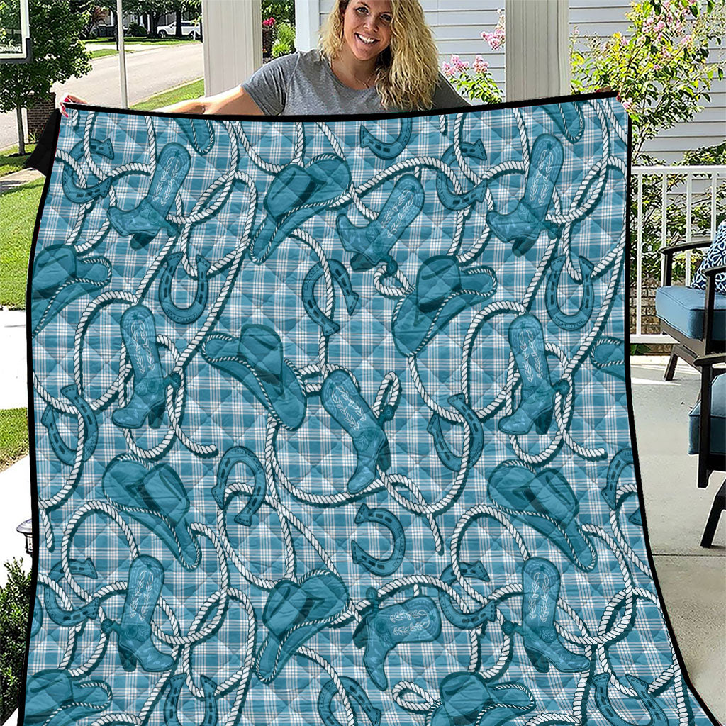 Blue Hawaii Palaka Cowboy Quilt Hawaiian Paniolo Festival Spirit