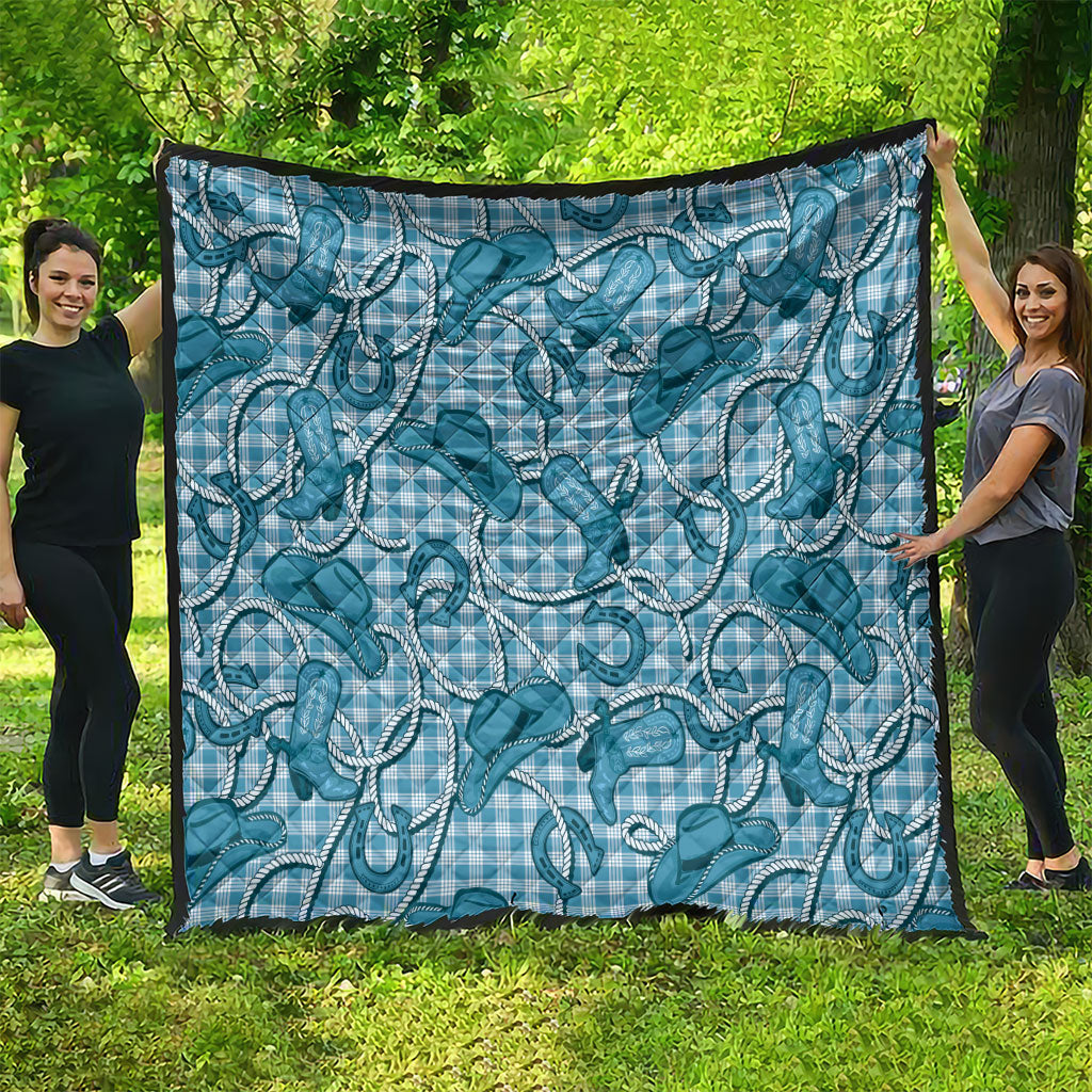 Blue Hawaii Palaka Cowboy Quilt Hawaiian Paniolo Festival Spirit