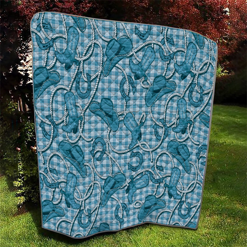 Blue Hawaii Palaka Cowboy Quilt Hawaiian Paniolo Festival Spirit