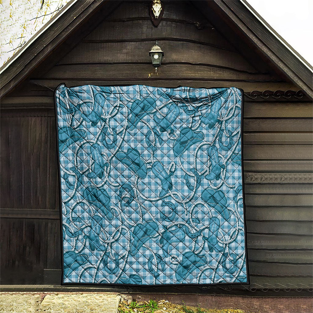 Blue Hawaii Palaka Cowboy Quilt Hawaiian Paniolo Festival Spirit