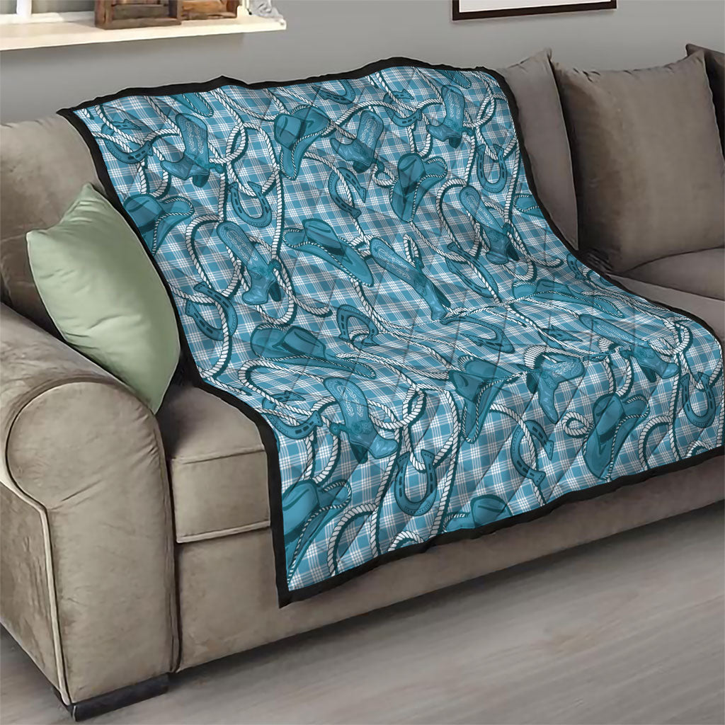 Blue Hawaii Palaka Cowboy Quilt Hawaiian Paniolo Festival Spirit