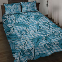 Blue Hawaii Palaka Cowboy Quilt Bed Set Hawaiian Paniolo Festival Spirit