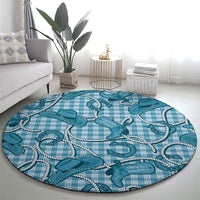 Blue Hawaii Palaka Cowboy Round Carpet Hawaiian Paniolo Festival Spirit