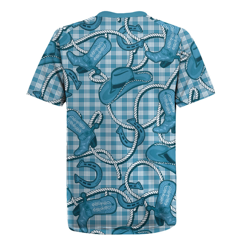 Blue Hawaii Palaka Cowboy Rugby Jersey Hawaiian Paniolo Festival Spirit