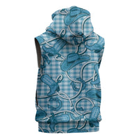 Blue Hawaii Palaka Cowboy Sleeveless Hoodie Hawaiian Paniolo Festival Spirit