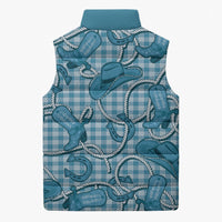 Blue Hawaii Palaka Cowboy Sleeveless Puffer Jacket Hawaiian Paniolo Festival Spirit