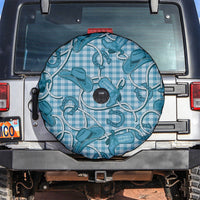 Blue Hawaii Palaka Cowboy Spare Tire Cover Hawaiian Paniolo Festival Spirit