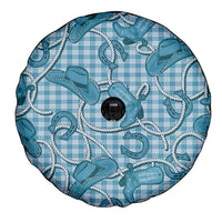 Blue Hawaii Palaka Cowboy Spare Tire Cover Hawaiian Paniolo Festival Spirit