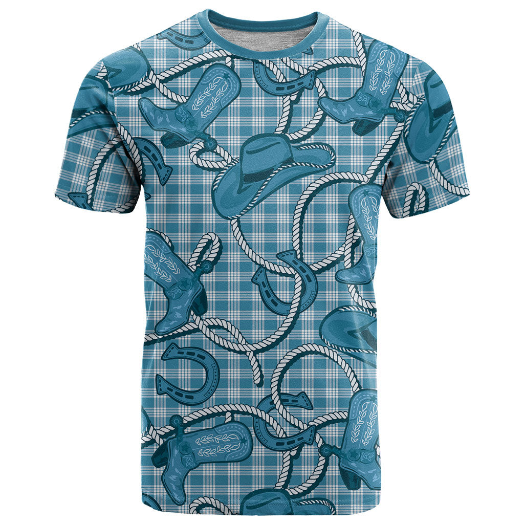 Blue Hawaii Palaka Cowboy T Shirt Hawaiian Paniolo Festival Spirit