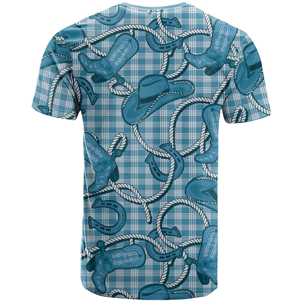 Blue Hawaii Palaka Cowboy T Shirt Hawaiian Paniolo Festival Spirit