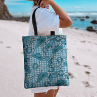 Blue Hawaii Palaka Cowboy Tote Bag Hawaiian Paniolo Festival Spirit