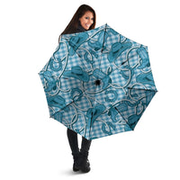 Blue Hawaii Palaka Cowboy Umbrella Hawaiian Paniolo Festival Spirit