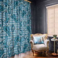 Blue Hawaii Palaka Cowboy Window Curtain Hawaiian Paniolo Festival Spirit