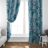 Blue Hawaii Palaka Cowboy Window Curtain Hawaiian Paniolo Festival Spirit